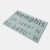 Memphis Latitude Longitude Fußmatte (Schrägansicht)