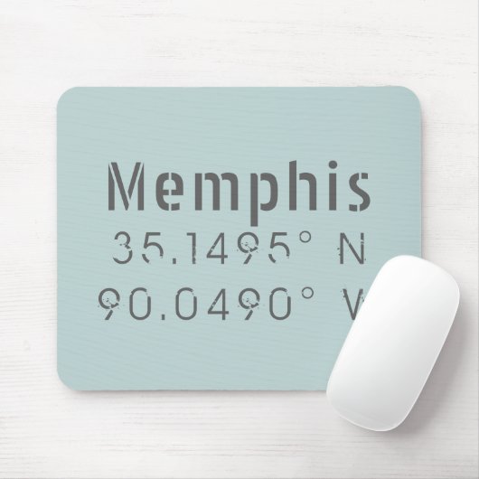Memphis Latitude Longitude Mousepad (Mit Mouse)