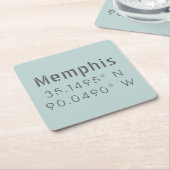 Memphis Latitude Longitude Rechteckiger Pappuntersetzer (angewinkelt)