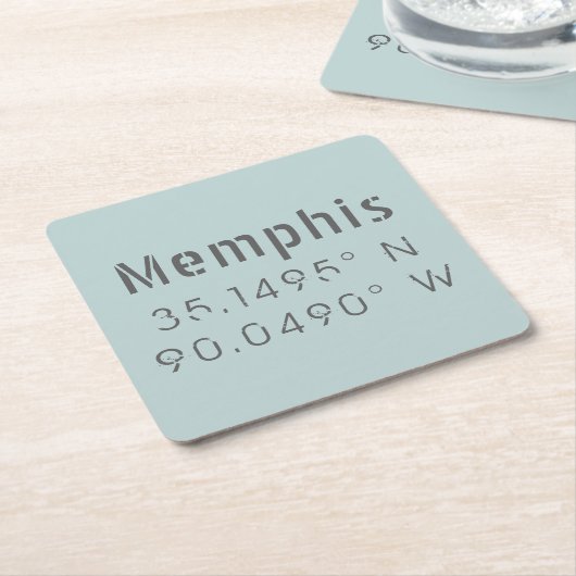 Memphis Latitude Longitude Rechteckiger Pappuntersetzer (angewinkelt)