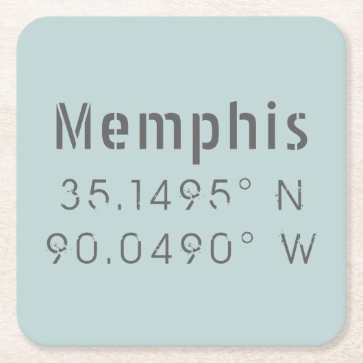 Memphis Latitude Longitude Rechteckiger Pappuntersetzer (Vorderseite)