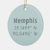 Memphis Longitude Latitude Keramik Ornament (Links)