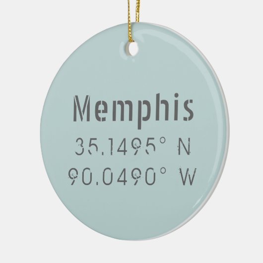 Memphis Longitude Latitude Keramik Ornament (Links)