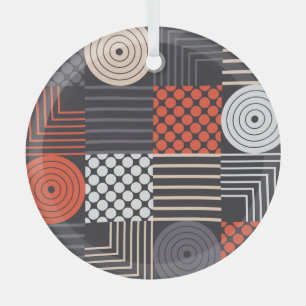 Memphis Magic: Geometrischer Banner-Spaß Ornament Aus Glas