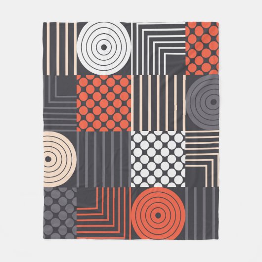 Memphis Magic: Geometrischer Bannerspass Fleecedecke (Vorderseite)