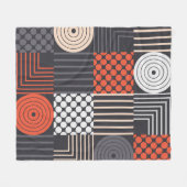 Memphis Magic: Geometrischer Bannerspass Fleecedecke (Vorderseite (Horizontal))