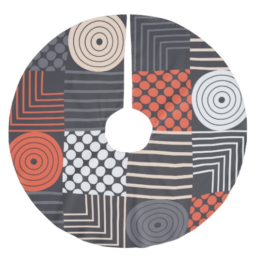 Memphis Magic: Geometrischer Bannerspass Polyester Weihnachtsbaumdecke (Vorderseite)