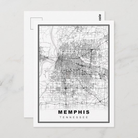 Memphis Map Postkarte (Vorne/Hinten)