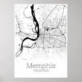 Memphis Map - Tennessee - City Map Poster (Vorne)