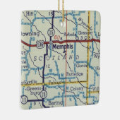 Memphis MO Vintag Map Keramikornament (Rechts)