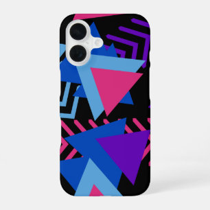 Memphis Mood: Pink Lila geometrisches Muster iPhone 16 Hülle