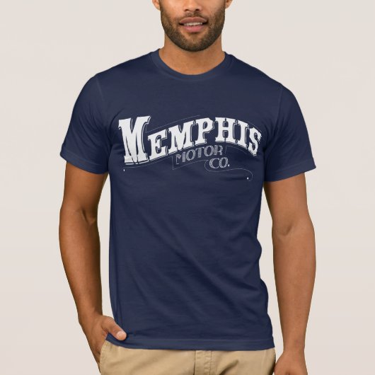 Memphis-Motorco. Shirt-Marine Blau T-Shirt (Vorderseite)