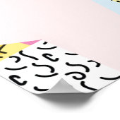 Memphis-Muster mit geometrischer, raster, gestreif Poster (Ecke)