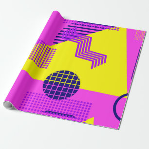 Memphis nahtlos Muster, geometrische Formen in den Geschenkpapier