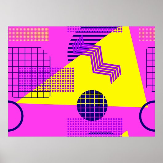 Memphis nahtlos Muster, geometrische Formen in den Poster (Vorne)