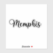 Memphis Name - Handgeschriebene Kalligrafie Aufkleber (Blatt)
