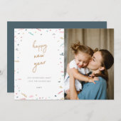 Memphis New Year's Foto Card Feiertagskarte (Vorne/Hinten)