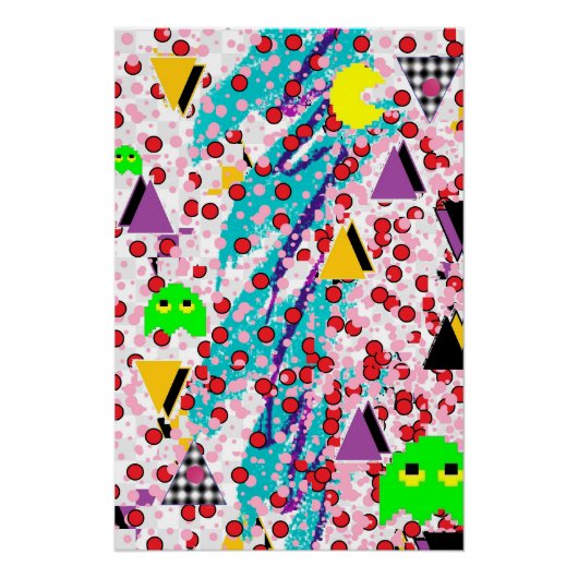 Memphis Packer-Man Design Poster (Vorderseite)