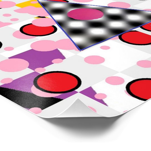 Memphis Packer-Man Design Poster (Ecke)