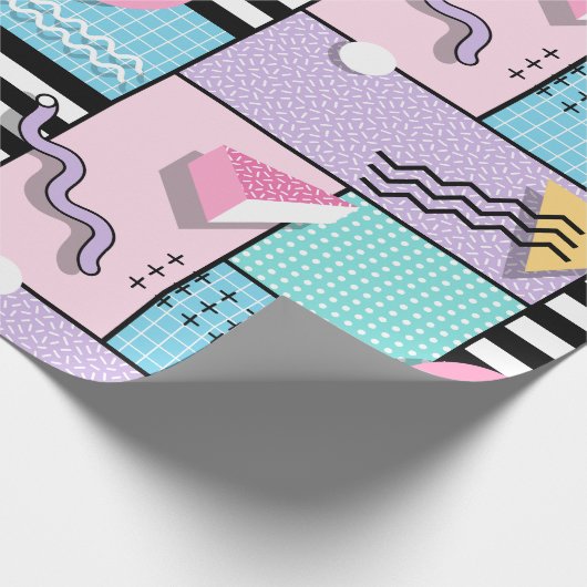Memphis Party Geschenkpapier (Ecke)