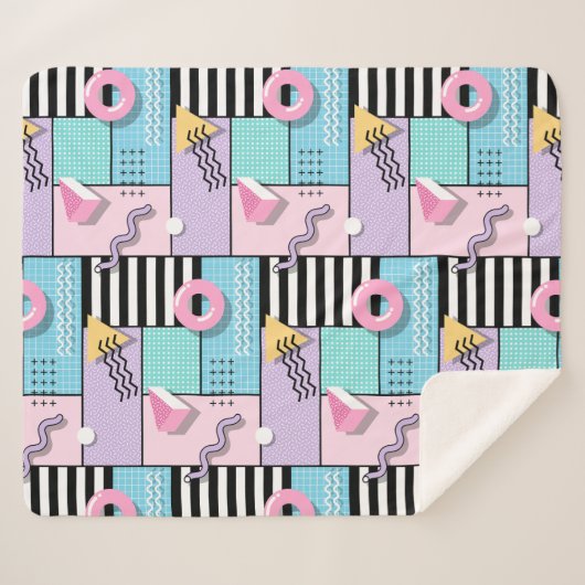 Memphis Party Sherpadecke (Vorderseite (Horizontal))