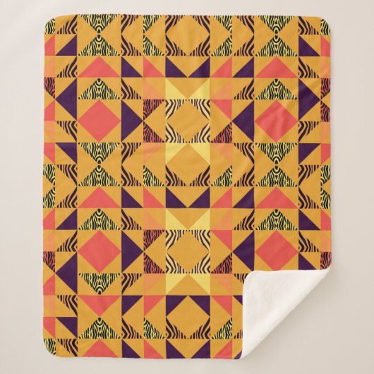 Memphis Pastel Triangle Abstraktes Muster. Sherpadecke (Vorderseite)