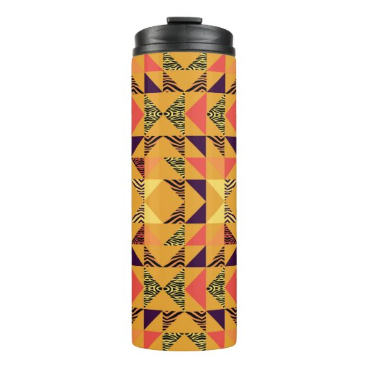 Memphis Pastel Triangle Abstraktes Muster. Thermosbecher (Vorderseite)