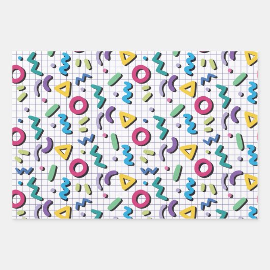 Memphis Pattern Geschenkpapier Set (Vorderseite 3)