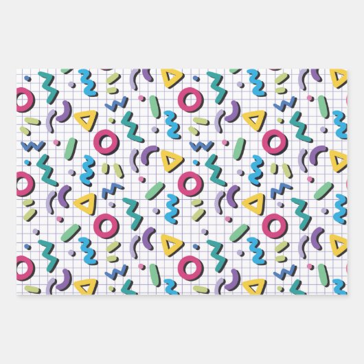 Memphis Pattern Geschenkpapier Set (Vorderseite 2)
