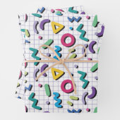 Memphis Pattern Geschenkpapier Set (Beispiel)