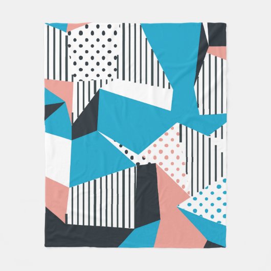 Memphis Pattern: Minimalistischer Abstrakter Trend Fleecedecke (Vorderseite)