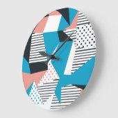 Memphis Pattern: Minimalistischer Abstrakter Trend Große Wanduhr (Winkel)