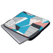 Memphis Pattern: Minimalistischer Abstrakter Trend Laptopschutzhülle (Vorne Knopf)