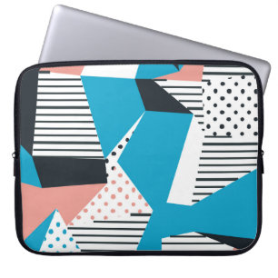 Memphis Pattern: Minimalistischer Abstrakter Trend Laptopschutzhülle