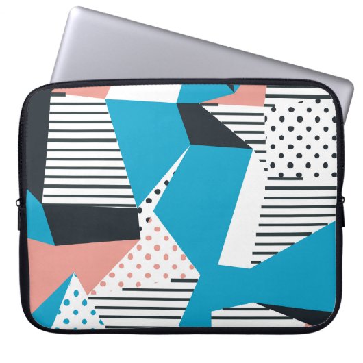 Memphis Pattern: Minimalistischer Abstrakter Trend Laptopschutzhülle (Vorderseite)