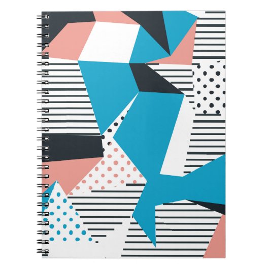 Memphis Pattern: Minimalistischer Abstrakter Trend Notizblock (Vorderseite)