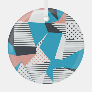 Memphis Pattern: Minimalistischer Abstrakter Trend Ornament Aus Glas