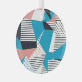 Memphis Pattern: Minimalistischer Abstrakter Trend Ornament Aus Glas (Vorderseite Rechts)