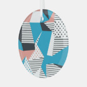 Memphis Pattern: Minimalistischer Abstrakter Trend Ornament Aus Glas (Vorderseite links)