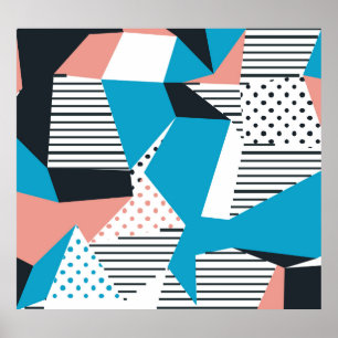Memphis Pattern: Minimalistischer Abstrakter Trend Poster