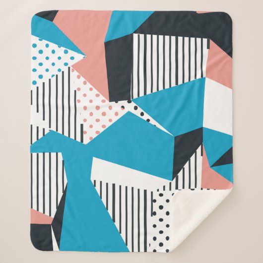 Memphis Pattern: Minimalistischer Abstrakter Trend Sherpadecke (Vorderseite)