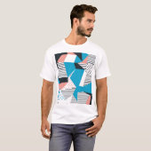 Memphis Pattern: Minimalistischer Abstrakter Trend T-Shirt (Vorne ganz)