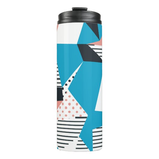 Memphis Pattern: Minimalistischer Abstrakter Trend Thermosbecher (Vorderseite)