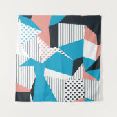 Memphis Pattern: Minimalistischer Abstrakter Trend Wandteppich (Vorderseite (Horizontal))