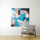 Memphis Pattern: Minimalistischer Abstrakter Trend Wandteppich (Beispiel (Horizontal))