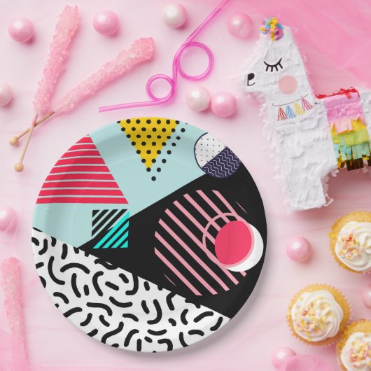 Memphis Pattern Pappteller (Party)