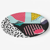 Memphis Pattern Pappteller (Schrägansicht)