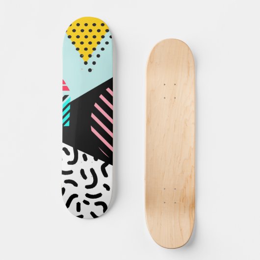 Memphis Pattern Skateboard (Vorderseite)