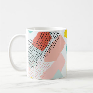 Memphis-Pinselstriche: vintage Muster. Kaffeetasse