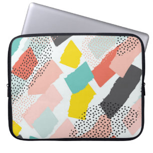 Memphis-Pinselstriche: vintage Muster. Laptopschutzhülle